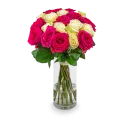 Kytice růžových a bílých růží